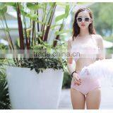 China Distributors Latest Design Solid Sexy Mesh Swimwear White thumbnail-4