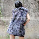 CX-G-B-61 Women Waistcoats Zipper Fur Vest Without Hood Real Fox Fur Vest thumbnail-2