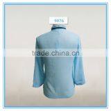 New Model Dri Fit Chiffon Blouse Sky Blue Color Long Sleeve Shirts Wholesale thumbnail-2
