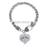 2016 Twist Chain Bracelet Custom MOM Heart Charm Bracelet Fashion Style Clasp Bracelet for Mother's Day thumbnail-4
