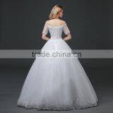 MGOO Elegant Custom Made White Crystal Wedding Dress Ball Gown Beach Bridal Dress Frock Style Tulle Designs Saree thumbnail-6