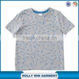 Boys short sleeves arrow print cotton crew neck t-shirts wholesale