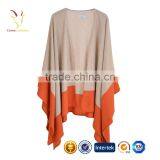 Color Block Knitted Wool Ponchos,Women Wraps Ponchos thumbnail-1