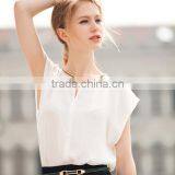 F20037B Western Style Simple Lady Shirt Chiffon t Shirt thumbnail-3