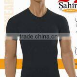 MEN COTTON LYCRA V NECK BODY T SHIRT thumbnail-1