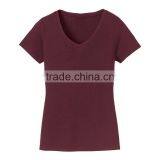 Fancy Design Plain Color Wholesale Blank Fitted V-neck Lady T-shirt thumbnail-4