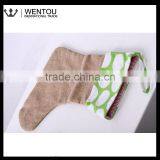 Monogrammed Burlap Christmas Stocking thumbnail-2