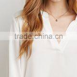 3/4 Sleeves Unlined Semi-sheer Cotton Sarees Blouse Designs for Fashion Woman Blouses thumbnail-4