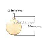 Stainless Steel Charms Round Gold Plated Blank Stamping Tags thumbnail-2