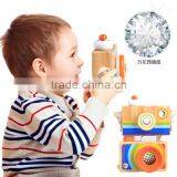 Wooden Cartoon SLR Camera Toy Kaleidoscope Bee Eye Effect Children Funny Toys thumbnail-5