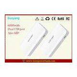 Aluminum Shell Li Ion 6000mah Power Bank , Fast Charging Battery Charger