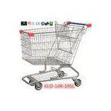 195L American Zinc Plated Wheeled Grocery Shopping Trolley With Anti UV Handle Cap thumbnail-1