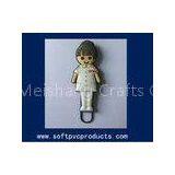 Non-toxic Cutom Logo Girl Picture 3D PVC Head Paper Clip For Teacher or Students