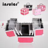 Red Professional Aluminum Beauty Cosmetic Makeup Case Box thumbnail-1