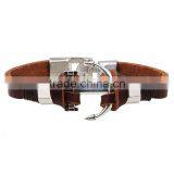 XP-LB-2165 Fashion Wrap Newest Cuff Genuine Anchor Leather Bracelet for Men