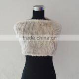 SJ913-03 Wholesale Elastic Net Knitting White Mink Fur Stole thumbnail-5