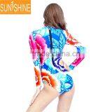 85% Polyester 15% Spandex Sublimation Zipper Long Sleeve Swimwear thumbnail-4