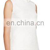 New Fashion Lady Blouse & Top Designs Ivory Beaded Collar Woman Blouse thumbnail-3