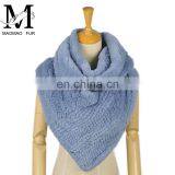 2016 New Year Fashion Products Promotional Genuine Rex Rabbit Fur Lady's Knit Scarf thumbnail-6