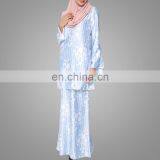 Elegant Malaysia Women Wear Latest Fashion Abaya Designs Baju Kurung Attractive Printing Suit Online thumbnail-4