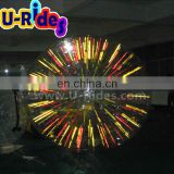 commercial colorful roller inflatable zorb ball with shinning light