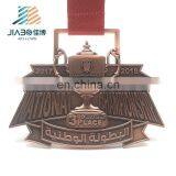 Custom Antique Bronze Metal BJJ 3D UAE Logos Award Silicon Medal
