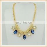 2014new acrylic rhinestone trimming royal blue trendy necklace 2014 for garment/wedding/decoration with high quality