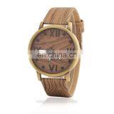 Imitation Wooden Watches for Girl Metal Case Leather Wooden Factory Watch thumbnail-2