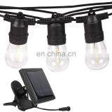 S14 Led 48ft 15 Sockets Party Edison Bulb Patio Led Solar String Lights Waterproof