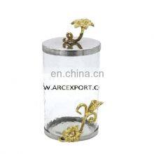 Luxury Lilly Lid Metal & Glass Canister