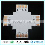 RGB 10 mm 4 Pin + X Sharp PCB FPC Board Splitter LED Strip Connector for SMD 5050 RGB LED Strip Light thumbnail-2
