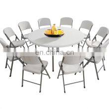 4FT Modern Design Plastic Round Dining Room Table Outdoor Camping Wedding Party Hire Plastic Folding Chair