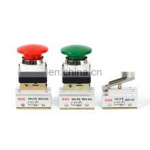 SNS MOV Series Aluminum Alloy Pneumatic Hand Control Air Mechanical Valve With Push Button thumbnail-5