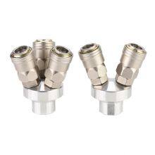 SMV SMY Round Tee C-type Two-way Three-way Pneumatic Connector Air Pump Compressor Quick Coupler thumbnail-5