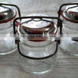 200ml Spice/sault Glass Jar With Cover and Wire thumbnail-1