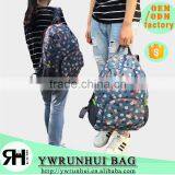 2016 NEW China Factory OEM Flora Design Waterproof Foldable Day Backpack, New Designer School Bags for Teenager thumbnail-3