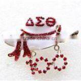 Wholesale Vnistar Rhinestone Lady's Hat Shape Brooch With Delta Sigma Theta 100 Sorority 2016 Mascot Lapel thumbnail-1