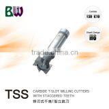 Brazed Carbide Staggered Teeth T Slot Milling Cutters For Milling Machine