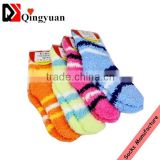 Poly soft & cosy fuzzy sock stripe bed sleeping socks for kids