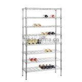 Chrome Wine Rack 8 Shelves Stores and Displays up to 72 Wine Bottles thumbnail-1