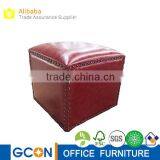 Leather Ottoman Pouf Square Ottoman Chair thumbnail-1