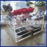High Quality Customized Acrylic Makeup Organizer With Drawers / Wholesale Perspex Plexiglass Makeup Display Stand thumbnail-1