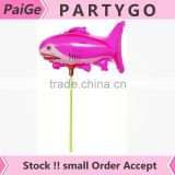 wholesale 14.5inch colorful sharks balloon with stick cup and cup holiday party decoration helium baloon mylar balloons