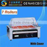 Electric Hot Dog Roller Grill With 7 Rollers and Cover Automatic Hot Dog Roller Dog Machine (SUNRRY SY-HD7)
