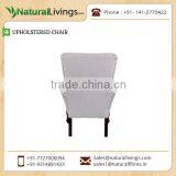 Polished White Colour Base Upholstered Chair for Sale at Considerable Price thumbnail-4