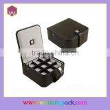 Luxury Black Pu Leather Protable Cufflink Gift Box For Men