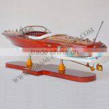 RIVA ARISTON SPEED BOAT (RED-WHITE) - WOODEN CRAFT OF VIETNAM, MODEL SHIP HANDMADE thumbnail-1