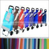 Portable folding foldable shopping trolley bag with two wheels