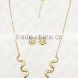 Juyuan Fashion 18K Gold Plated Pendant&Earring semi-gloss set
