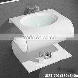 Acrylic Solid Surface Bathroom Wash Basins and Sinks , Stone Resin Wash Basin, Wall Hung Wash Basin